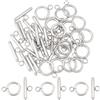 UNICRAFTALE 20 Set 304 Fermagli Toggle in Acciaio Inossidabile Fermagli per Bar E Anelli Toni Argento Fermagli Terminali Connettori per Donne Collana di Gioielli Creazione