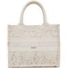 Christian Dior Pre-Owned - Borsa tote Book D-Lace piccola con ricamo 2022 - Donna - tela - Taglia unica - Bianco