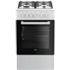 Beko Cucina a Gas 4 Fuochi Forno Elettrico 50x60 cm Classe A Bianco FSS52020DW Beko