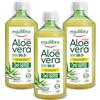 Equilibra Integratori Alimentari, Aloe Vera Extra 99,5%, Integratore Aloe Vera da Bere Puro o Diluito, Aloin Free, Detox, Pura Polpa, Senza Aggiunta di Acqua, Prodotto Vegano, 3 Pezzi da 1 Litro