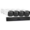 BES Kit Con D-NVR 4 Telecamere 5MP Videosorveglianza Wifi App JORTAN 4 Canali