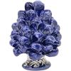 sicilia bedda - Pigna Siciliana con Piede Decorato - Modello Maioliche - Ceramica di Caltagirone (Altezza 9 x 6, Blu)