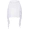 Flovel Sarong da Donna Beach Wrap Sheer Bikini Short Wrap Skirt Costume da Bagno Costume da Bagno Sciarpa Cover Up per Costumi da Bagno (Bianco)