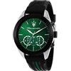 Maserati Orologio Maserati Traguardo uomo r8871612043 Silicone Nera Cronografo Verde 45mm