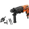 BLACK+DECKER MARTELLO TASSELLATORE/SCALPELLATORE SDS+ 650W, 1.4J EPTA, 0-5600 colpi/min. In dotazione: Extra mandrino 13mm, 2 punte SDS+ per muratura, Asta di profondità BEHS01-QS