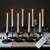 Lights4fun - TruGlow® Set di 8 Candele Sottili LED a Pile in Cera Bianca con Stoppino e Fiamma Realistica con Telecomando