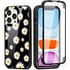 Yoedge Custodia per OPPO A5/OPPO A9 (2020) Cover 6,5, 360 Gradi Full Body Cover con Protezione Integrata dello Schermo, Trasparente Silicone TPU Anteriore e PC Indietro Custodia, Crisantemo