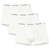 Calvin Klein Pantaloncini Boxer Confezione da 3 Uomo Low Rise Trunks Cotone Elasticizzato, Bianco (White), L