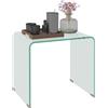 HOMCOM Tavolino in Vetro Temperato Moderno da Salotto con Design Monoblocco, 50x40x45 cm, Trasparente