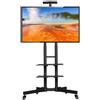 YAHEETECH Supporto Carrello tv da 32 a 65 Pollici da Pavimento con Ruote Mobile Porta tv Schermo Industriale vesa da 100 x 100 mm a 600 x 400 mm 3 Ripiani