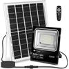 Aigostar Faro Led 100W Nero con pannello solare IP66 Bianco freddo 6500K Dimmerabile con telecomando e crepuscolare Aigostar
