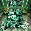 Homemissing set copripiumino con foglie di palma tropicali e piante botaniche, set di biancheria da letto ragazze, 2 pezzi, traspirante con 1 federa