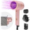 Amurhey Asciugacapelli ionico 2400W con Borsa da viaggio [Leggero, alta velocità & pieghevole] Set per Acconciature con Concentratore/Diffusore/Pettine per volume, Phon Capelli a Temperatura Costante