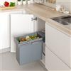 Menage Confort PATTUMIERA ESTRAIBILE PER ARMADIO DA CUCINA DI LARGHEZZA ESTERNA MINIMO 300 MM CON 1 SECCHIO DA 40 LITRI