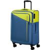 American Tourister Daring Dash - Spinner M, Valigia Trolley M, 66.5 cm, 67/75 L, Verde/Blu (Lime/Coronet)