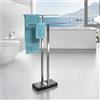 Blomus MENOTO portasciugamani da terra, 68624, MENOTO acciaio inox spazzolato/ardesia [Accessori Bagno > Portasciugamani]