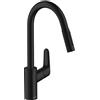 hansgrohe Focus M41 rubinetto da cucina, estraibile, orientabile, 31815670, Focus M41 nero opaco [Rubinetteria da Cucina > Rubinetti da Cucina]