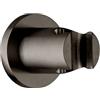 Herzbach Design iX PVD staffa a parete rotonda, 21.946100.1.40, Design iX PVD black steel [Rubinetteria Bagno > Doccette / Supporti]