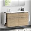 evineo ineo4 mobile La: 120 cm, 4 scomparti estraibili, con maniglia, per evineo ineo lavabo doppio,, BE0203OA, ineo4 [Mobili da Bagno > Mobili Lavabo]