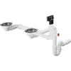 hansgrohe set di scarico e troppopieno per azionamento manuale per lavabi doppi, 43928000, Universal cromo [Lavelli da Cucina > Accessori per Lavelli da Cucina]