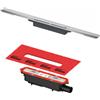 TECE drainprofile canalina doccia, per installazione standard DN 50, 671200+673002, drainprofile acciaio inox spazzolato [Canaline Doccia e Scarichi Bagno > Canaline Doccia]