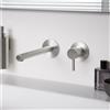 Herzbach Design iX rubinetto lavabo a parete, 17.139745.1.09, Design iX acciaio inox spazzolato [Rubinetteria Bagno > Rubinetteria Lavabo]