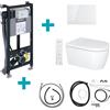 Duravit SensoWash Starck f smart WC sospeso Lite Compact sistema completo, 650001012004310+WD1014000000+WD5003012000+1007310000+1007290000, Compact SensoWash; SensoWash Starck f bianco [WC > Smart WC con Elementi Incasso]