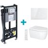 Duravit SensoWash Starck f smart WC sospeso Lite Compact, con elemento incasso, con placca di azionamento, 650001012004310+WD1014000000+WD5003012000, Compact SensoWash; SensoWash Starck f bianco [WC > Smart WC con Elementi Incasso]