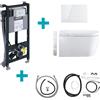 Duravit SensoWash Starck f smart WC sospeso Plus Compact sistema completo, 650000012004320+WD1014000000+WD5003012000+1007310000+1007290000, Compact SensoWash; SensoWash Starck f bianco [WC > Smart WC con Elementi Incasso]