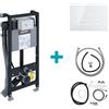 Duravit DuraSystem set A2 per smart WC Starck f, A: 114,8 cm; con estrazione degli odori e risciacquo igienico, WD1014000000+WD5003012000+ 1007310000+1007290000, DuraSystem metallo/bianco [Elementi ad Incasso > Elementi Incasso per WC]