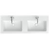neoro n50T46 edge lavabo doppio integrato ultrapiatto La: 120,5 P: 46 cm, BN0057WH, n50T46 bianco [Lavabi > Lavabi Doppi]