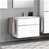 evineo ineo4 mobile La: 89 cm, 2 estraibili, con maniglia, per Geberit Acanto Slim lavabo,, BE0228WH, ineo4 [Mobili da Bagno > Mobili Lavabo]