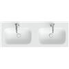 neoro n50T46 soft lavabo doppio integrato ultrapiatto La: 120,5 P: 46 cm, BN0061WM, n50T46 bianco opaco [Lavabi > Lavabi Doppi]