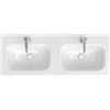 neoro n50T46 soft lavabo doppio integrato ultrapiatto La: 120,5 P: 46 cm, BN0061WH, n50T46 bianco [Lavabi > Lavabi Doppi]