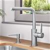 Blanco Lanora rubinetto da cucina, installazione sottofinestra, bassa pressione, orientabile, 526181, Lanora acciaio inox spazzolato [Rubinetteria da Cucina > Rubinetti da Cucina per Installazione Sottofinestra]