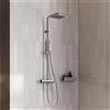 Fortis Wellness flat 200 M sistema doccia con termostatico, doccetta ad asta di metallo e soffione doccia, 1046374PC, Wellness cromo [Rubinetteria Bagno > Colonne Doccia]