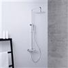 Mariner Volta sistema doccia con termostatico, doccetta ad asta di metallo e soffione doccia in acciaio inox rotondo, WLS6302-CR, Arya; Logica; Tao; Uno; Volta cromo [Rubinetteria Bagno > Colonne Doccia]