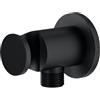 Mariner presa d'acqua in metallo con supporto doccetta rotonda, WLS0300-NO, Arya; Logica; Tao; Uno nero opaco [Rubinetteria Bagno > Prese d'Acqua]