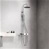 Fortis Spa high 250 XL sistema doccia con termostatico, mensola, doccetta ad asta di metallo e soffione doccia in metallo extrapiatta, 6892001PC, Spa cromo/bianco opaco [Rubinetteria Bagno > Colonne Doccia]