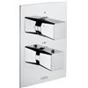 Fortis termostatico per 2 uscite, a incasso, squadrato, AM691PC, Azzurro; Fiera; Nolo; Scala; Zola cromo [Rubinetteria Bagno > Rubinetteria Doccia]