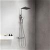 Fortis Spa flat 300 XXL sistema doccia con termostatico, doccetta 3 getti Push e soffione doccia in metallo extrapiatto, 1070008PC, Spa cromo [Rubinetteria Bagno > Colonne Doccia]