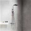 Fortis Spa flat 250 XL sistema doccia con termostatico, doccetta 3 getti Push e soffione doccia in metallo extrapiatto, 1070055PC, Spa cromo [Rubinetteria Bagno > Colonne Doccia]