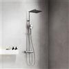 Fortis Spa flat 300 XXL sistema doccia con termostatico, doccetta 3 getti Push e soffione doccia in metallo extrapiatto, 1070056PC, Spa cromo [Rubinetteria Bagno > Colonne Doccia]