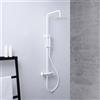 Mariner Volta sistema doccia con termostatico, doccetta ad asta di metallo e soffione doccia in acciaio inox rotondo, WLS6302-BO, Arya; Logica; Tao; Uno; Volta bianco opaco [Rubinetteria Bagno > Colonne Doccia]