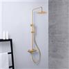 Mariner Volta sistema doccia con termostatico, doccetta ad asta di metallo e soffione doccia in acciaio inox rotondo, WLS6302-OB, Arya; Logica; Tao; Uno; Volta oro spazzolato [Rubinetteria Bagno > Colonne Doccia]