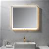 neoro n50 Metal Touch specchio illuminato La: 80 cm, con illuminazione su tutto il perimetro, diretta + indiretta, BN0015MI, n50 [Specchi > Specchi]