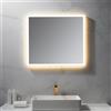 neoro n50 Metal Touch specchio illuminato La: 80 cm, con illuminazione su tutto il perimetro, diretta + indiretta, BN0027MI, n50 [Specchi > Specchi]