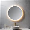 neoro n50 Metal Touch specchio illuminato Ø 80 cm, con illuminazione su tutto il perimetro, diretta + indiretta, BN0034MI, n50 [Specchi > Specchi]