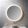 neoro n50 Metal Touch specchio illuminato Ø 100 cm, con illuminazione su tutto il perimetro, diretta + indiretta, BN0035MI, n50 [Specchi > Specchi]