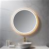 neoro n50 Metal Touch specchio illuminato Ø 80 cm, con illuminazione su tutto il perimetro, diretta + indiretta, BN0022MI, n50 [Specchi > Specchi]